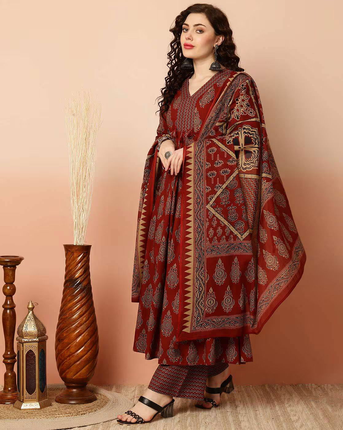 Dhruvi 227 Rayon Printed Long Kurti With Bottom Dupatta Wholesale Market In Surat
